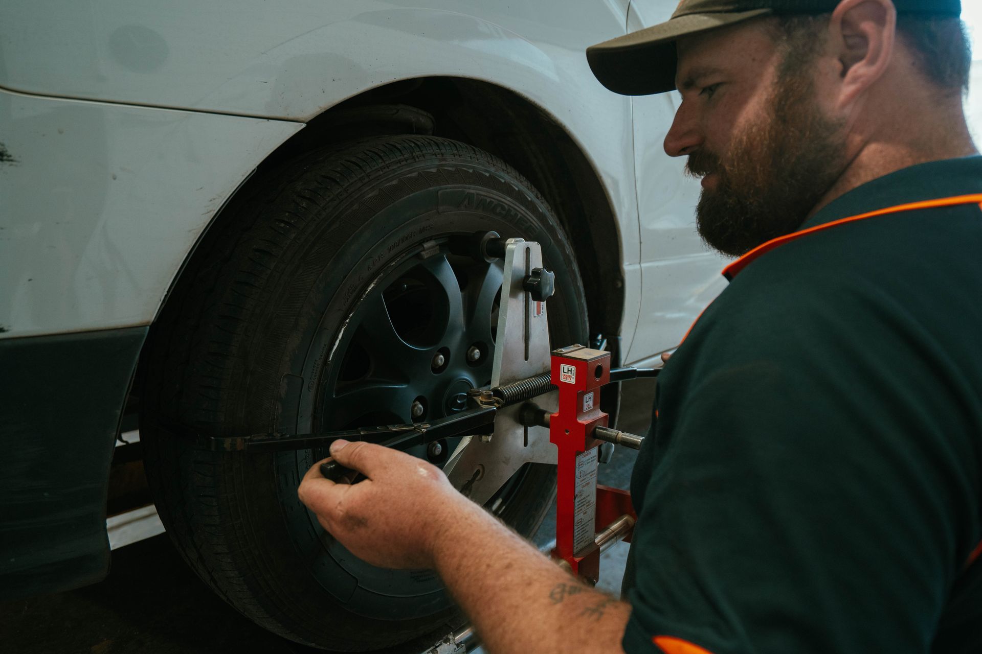 The tires of a semi truck are sitting on yellow blocks — BOEX Tyres And Performance in Bowral, NSW