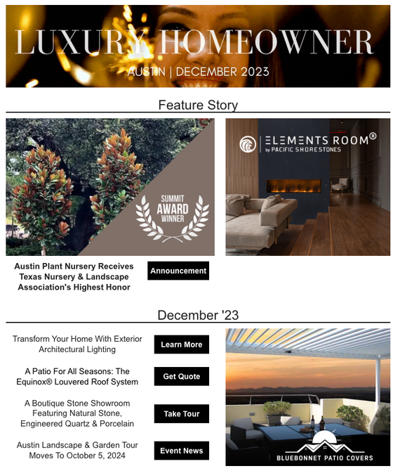 it is a luxury homeowner newsletter for december .