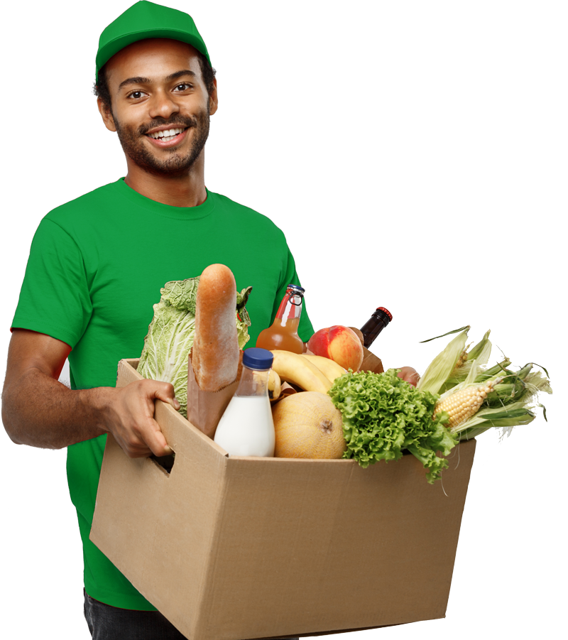 man with groceries