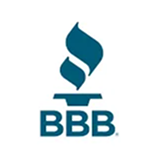 The Better Business Bureau (BBB) logo, featuring a teal torch icon above the letters 