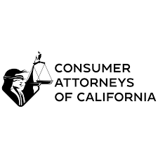 Logo for the Consumer Attorneys Association of Los Angeles, featuring a stylized Greek column icon above the text.