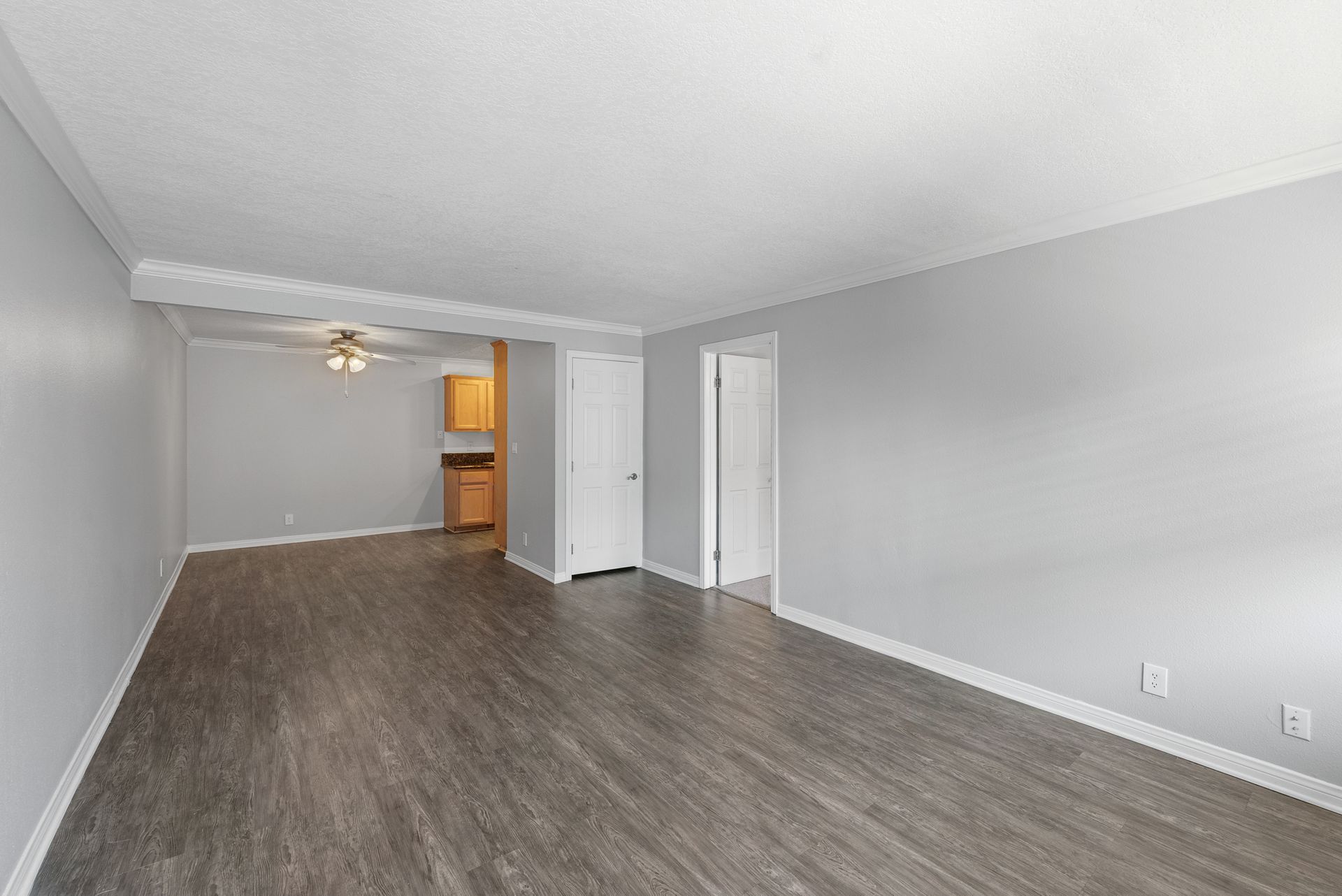 Living room with doors 