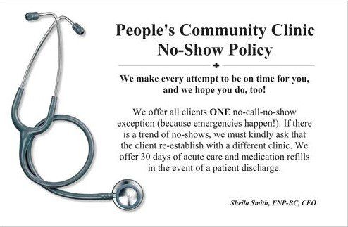 No-Show Policy - Newberg, OR - People's Community Clinic of Newberg