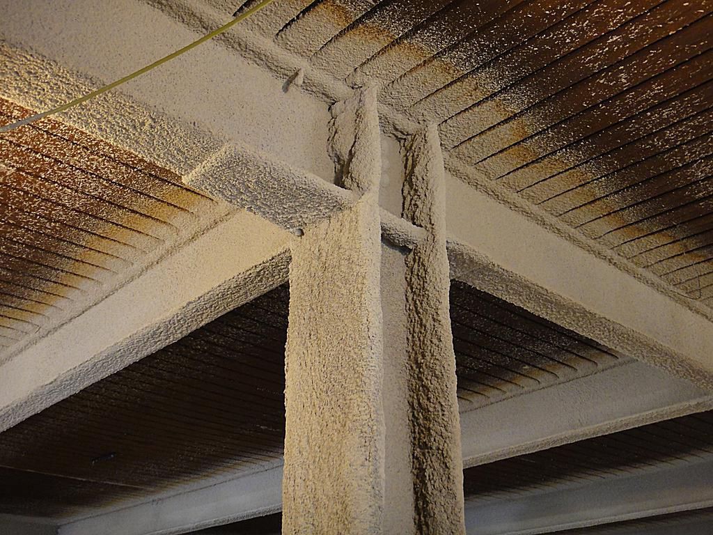 A ceiling with a lot of dust on it