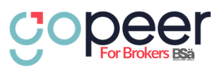 A logo for gopeer for brokers bsa