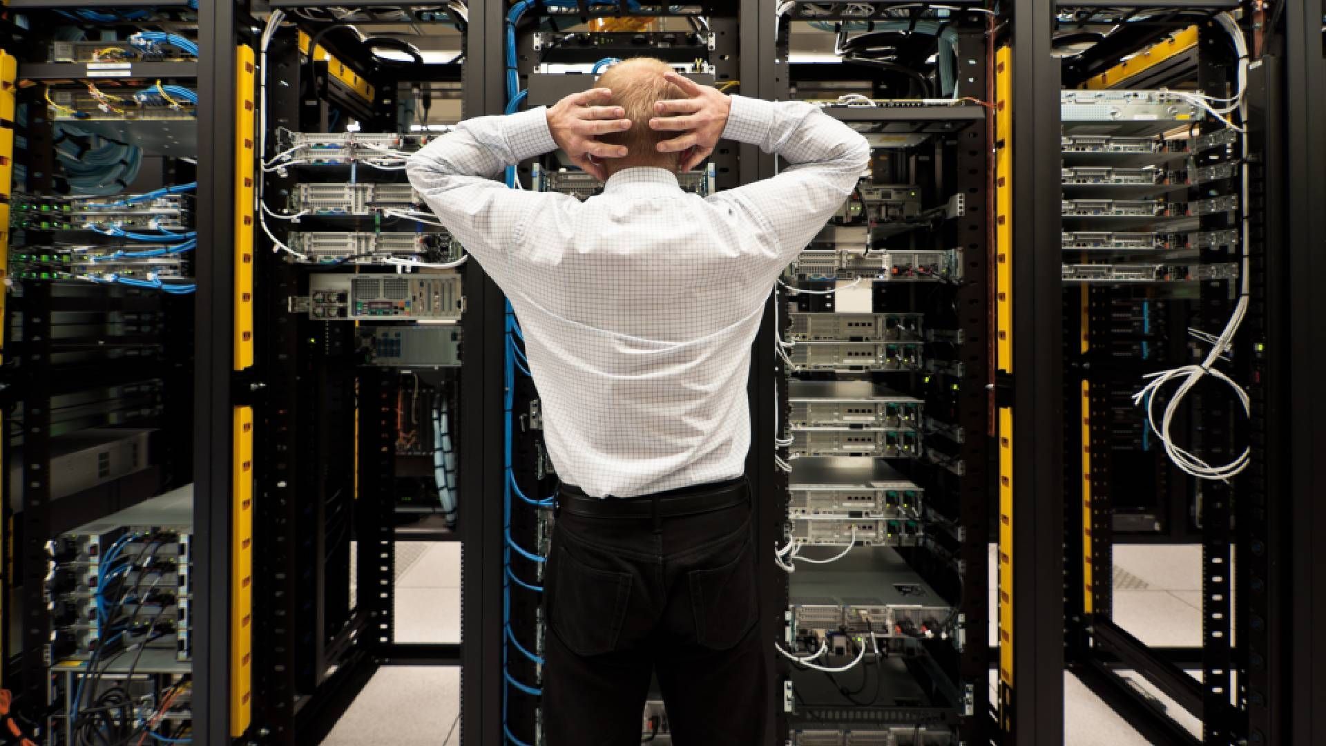 A manager looking at data center hardware near Lexington, Kentucky (KY)