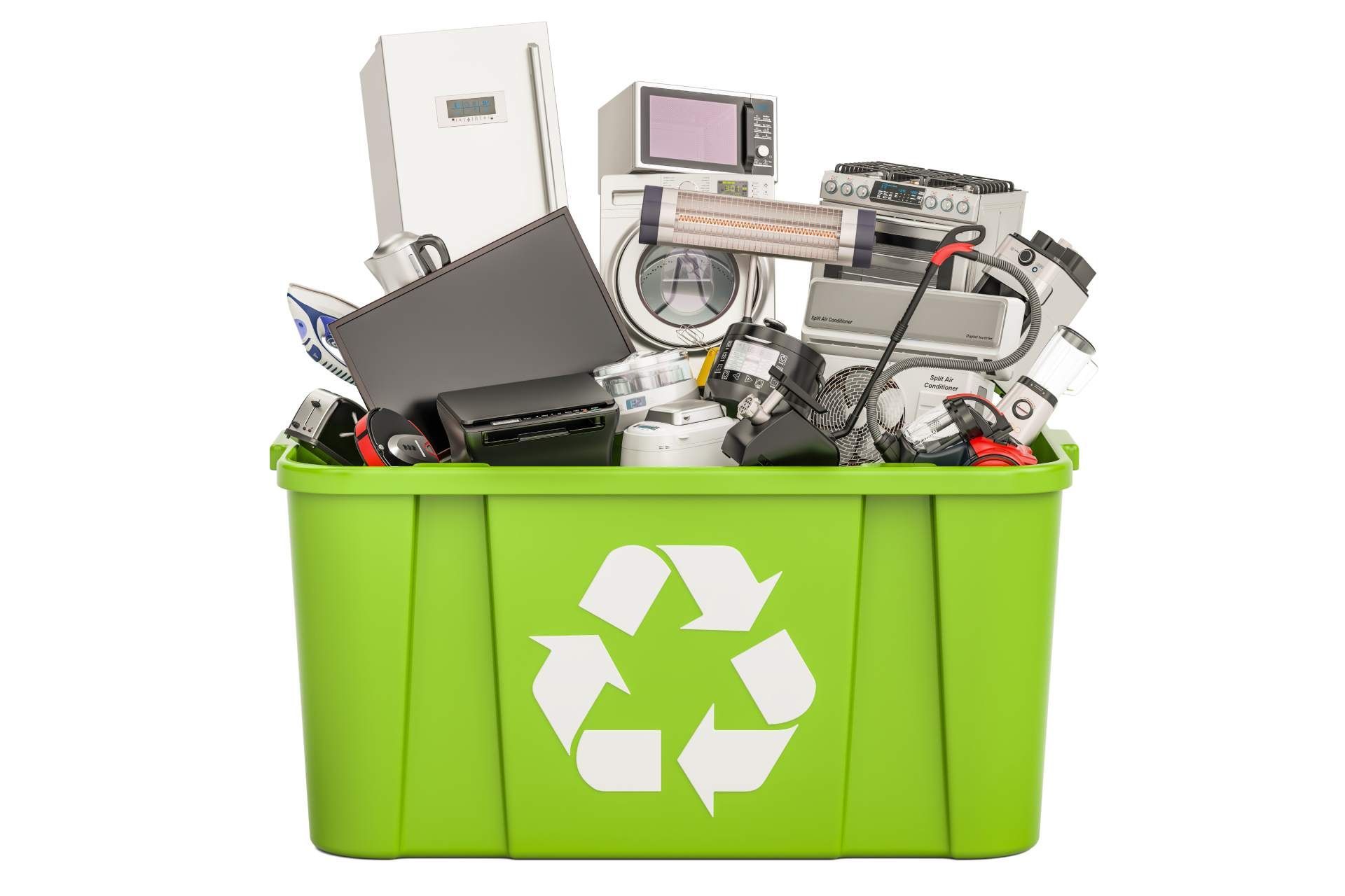 Office electronics being recycled near Lexington, Kentucky (KY)