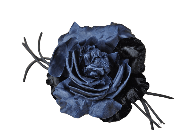 fiore nero in pelle
