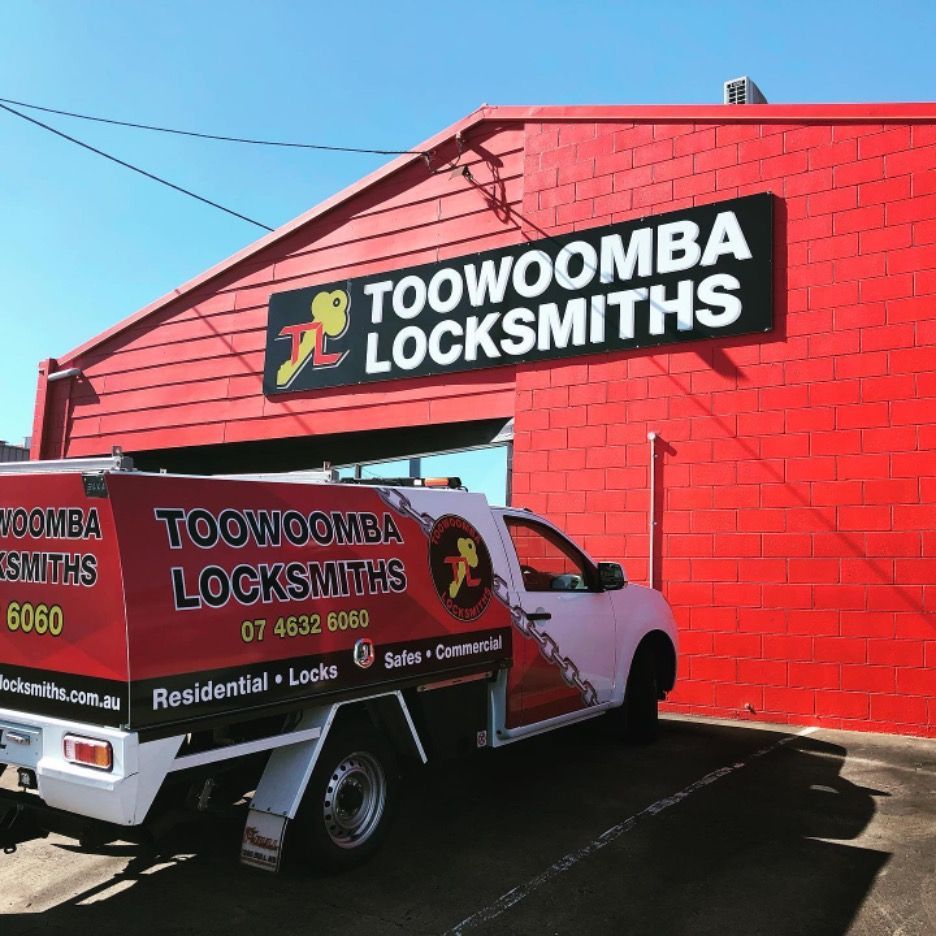 A Truck Is Parked in Front of A Building — Toowoomba Locksmiths in Toowoomba City, QLD
