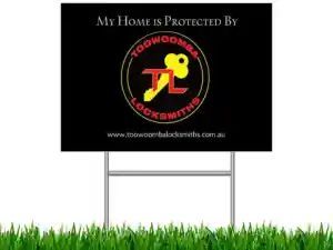 Sign that Says My Home Is Protected — Toowoomba Locksmiths in Toowoomba City, QLD