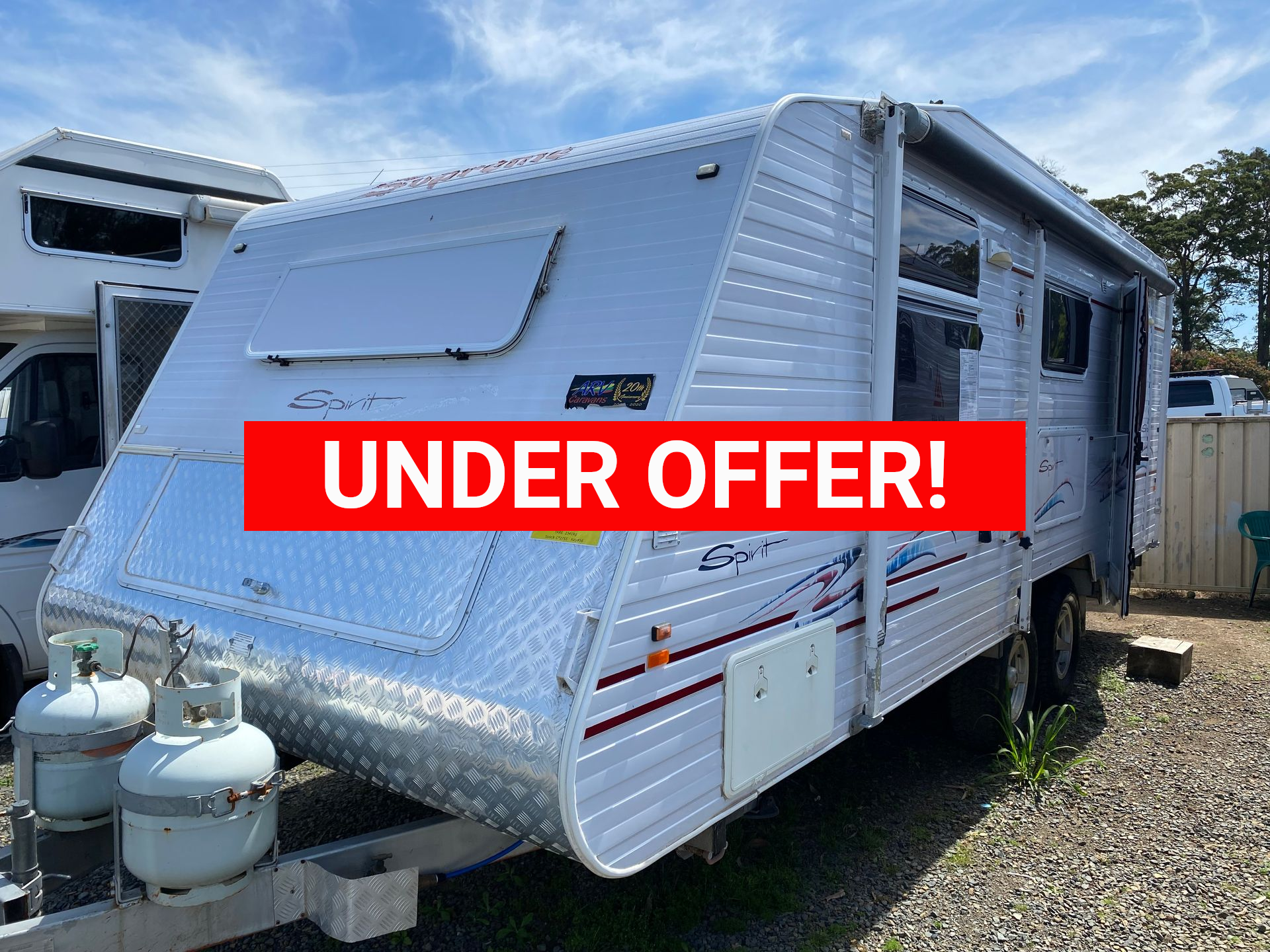 PARKED ON GRAVEL AT GREAT LAKES CARAVANS