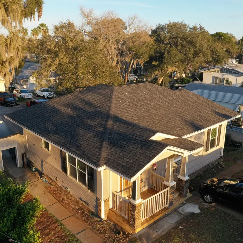 High-quality asphalt shingle roofing in Tampa FL with Class A fire ratings and energy-efficient performance.