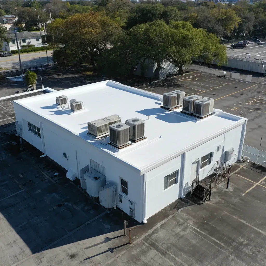 Tampa flat roof contractors offering commercial flat roof repair for small businesses and large facilities.