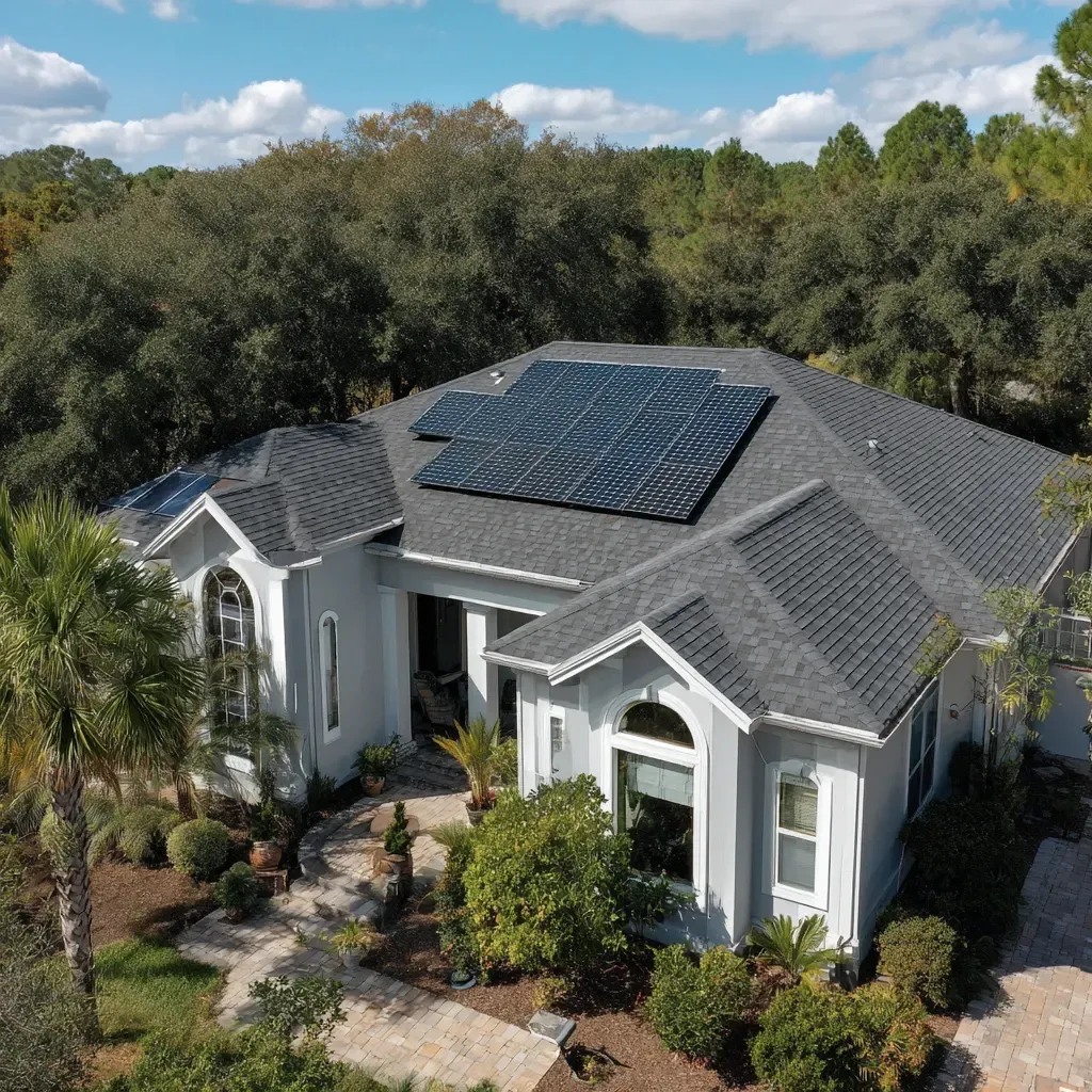 Rooftop solar systems and solar roofing in Tampa FL installed with waterproof flashing and full warranties.