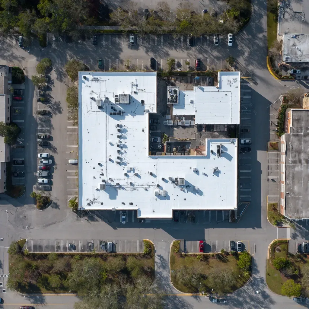 Gutter, scupper, and drainage review included in commercial roof inspection and assessment in Tampa FL.