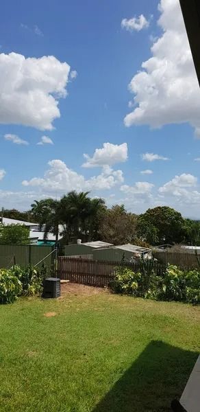Green Backyard With Lawn, Trees, a Fence — Barlows Tree Services in Rockhampton, QLD