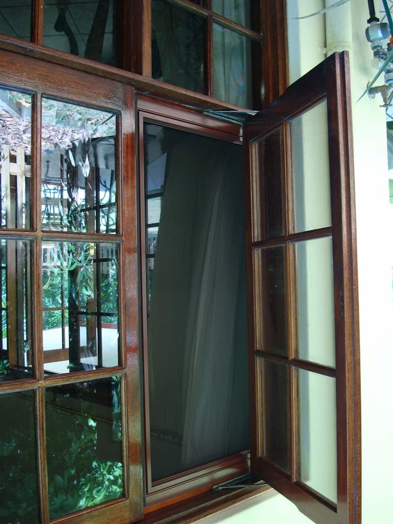 Brown Push Out Casement Window - Security Fitters in Cairns, QLD