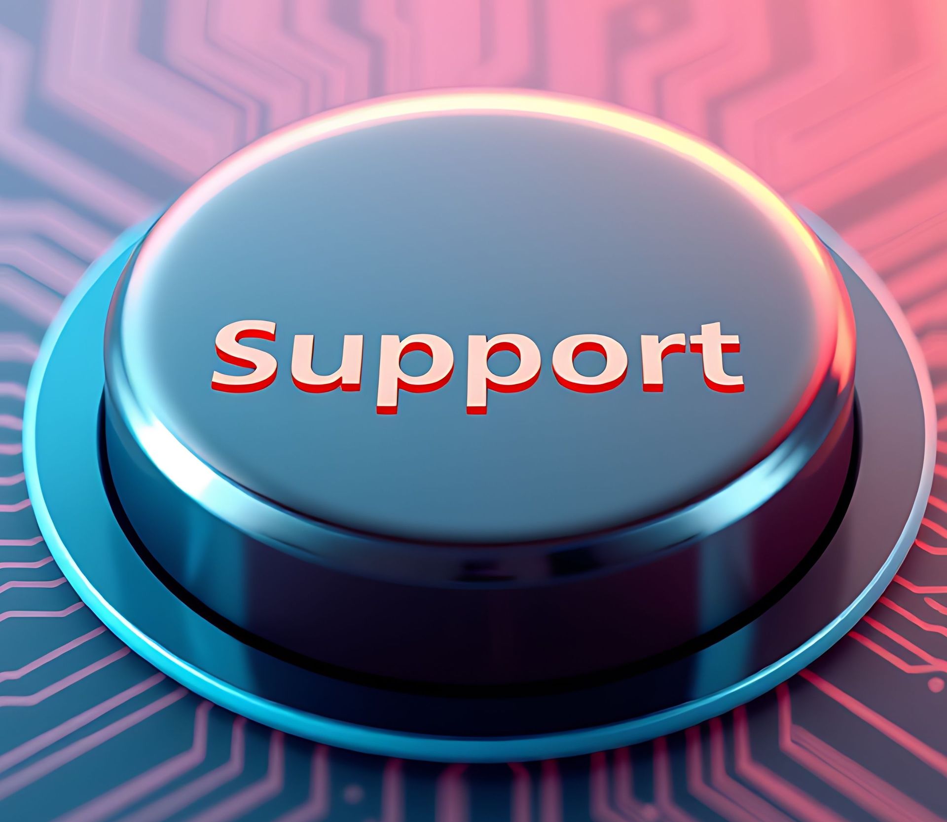 Close-up of a large, shiny, gray button with