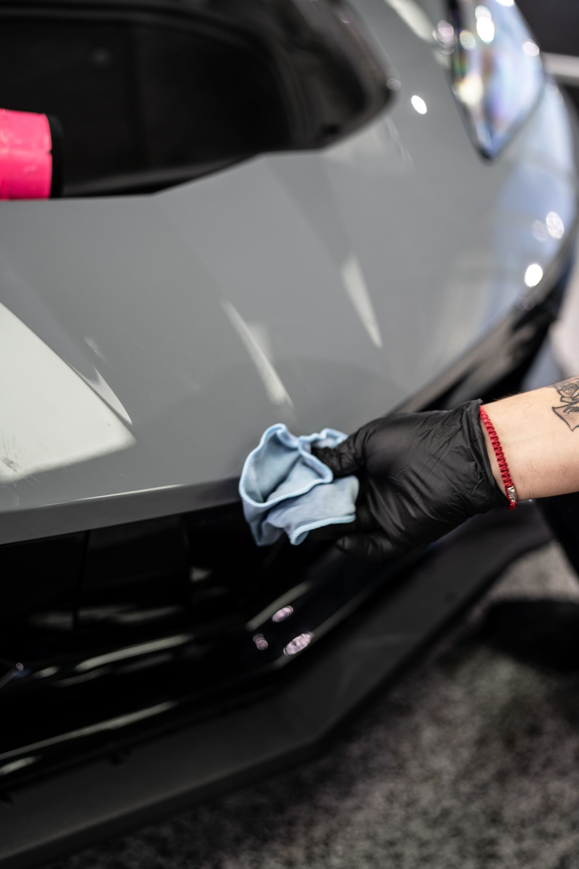 2025 c8 corvette in sea wolf gray gets paint protection film near temple tx