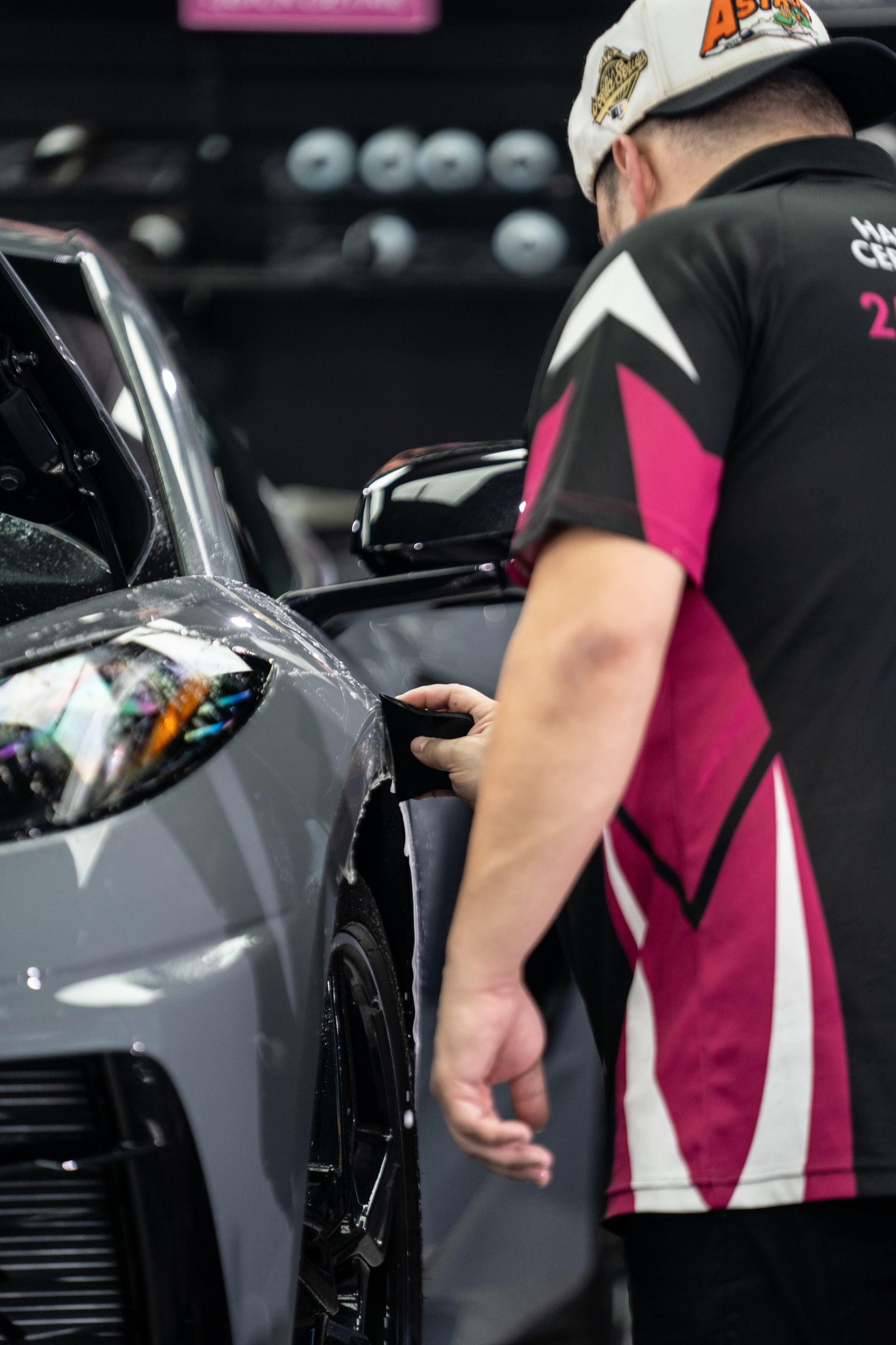 2025 c8 corvette in sea wolf gray gets paint protection film near temple tx
