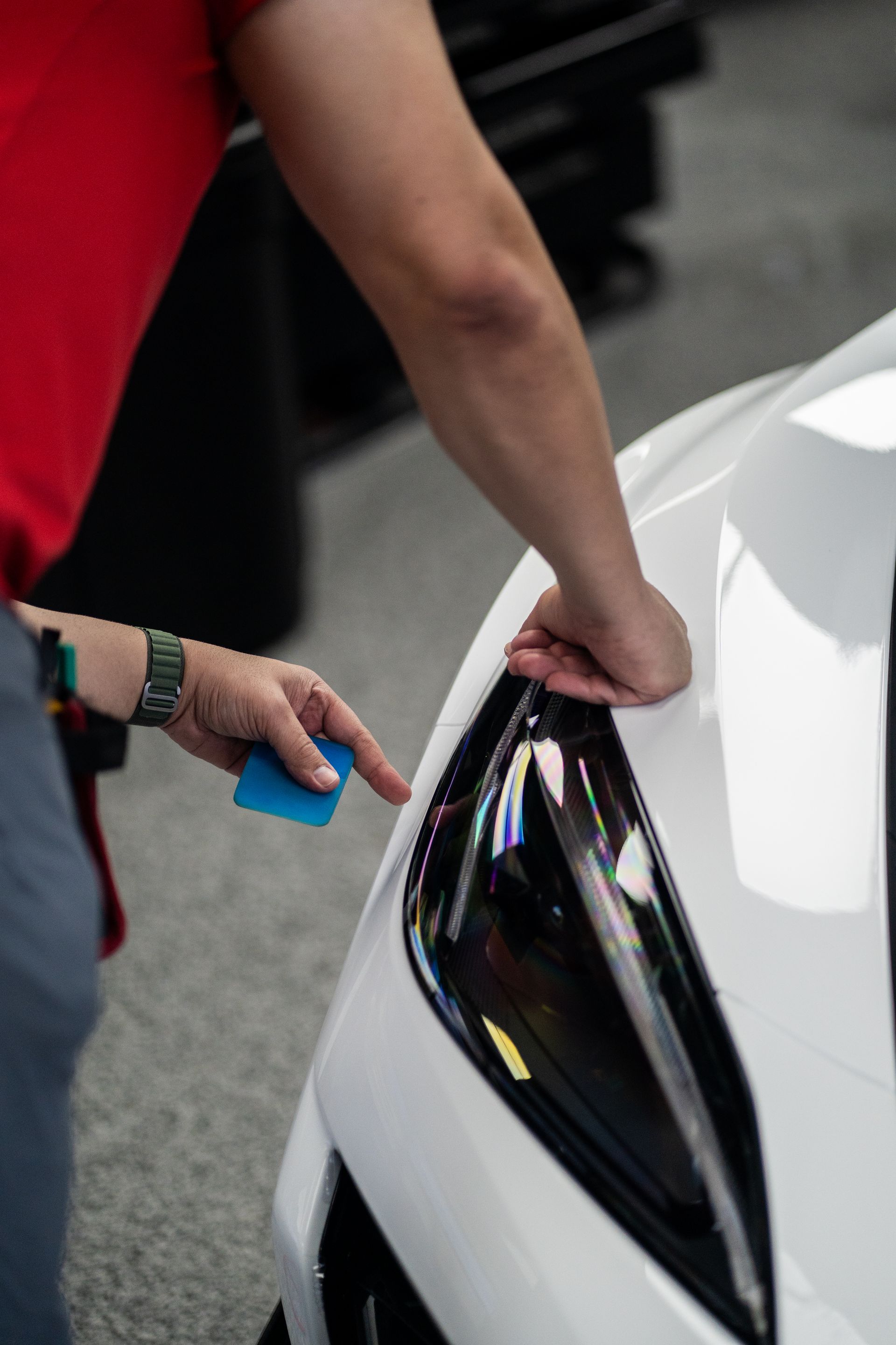 2024 C8 Corvette Z06 in Arctic White gets Paint Protection Film in the Killeen TX area