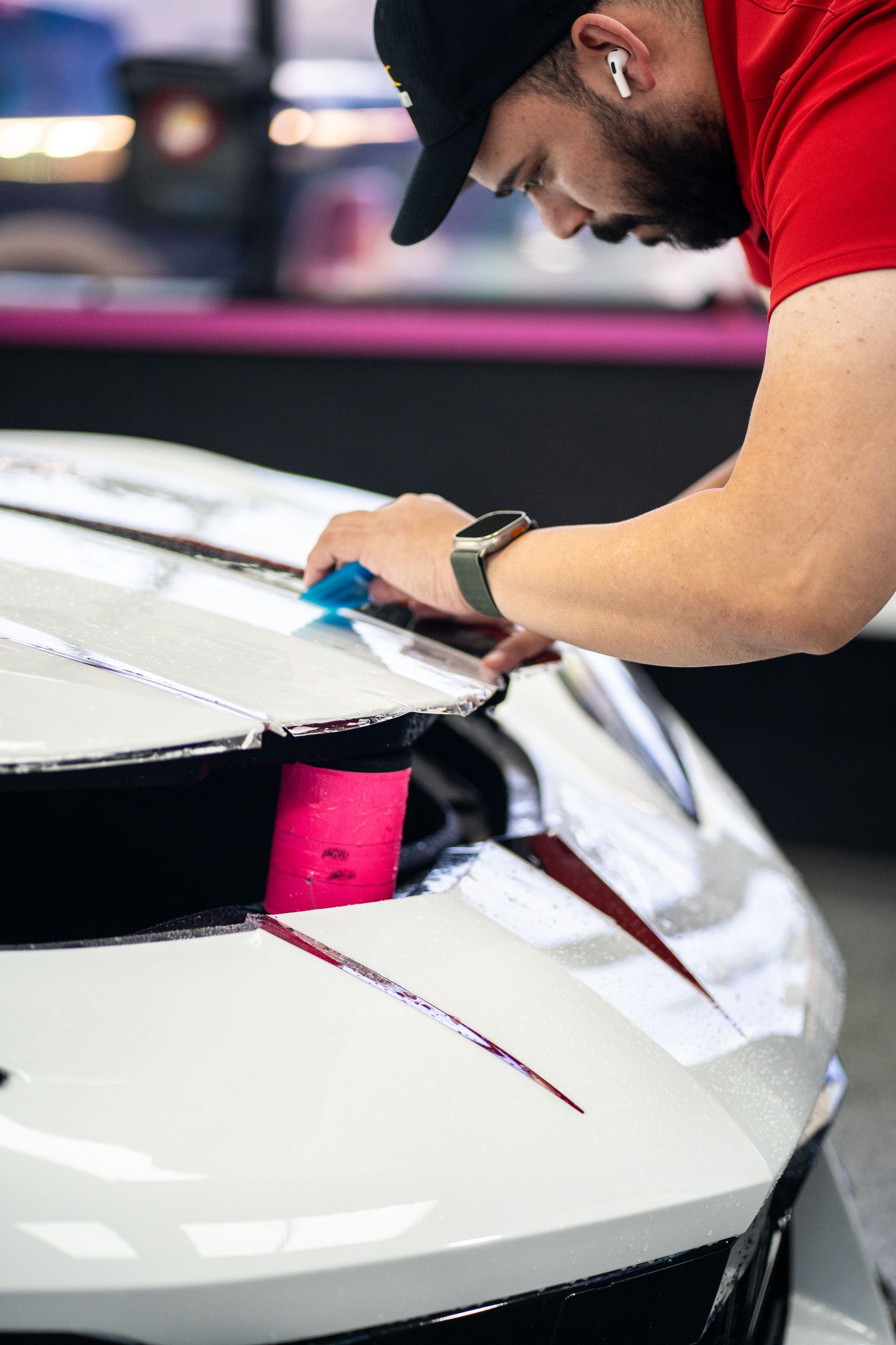 2024 C8 Corvette Z06 in Arctic White gets Paint Protection Film in the Killeen TX area