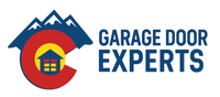Logo for Garage Door Experts featuring a Colorado flag with a house graphic and text "GARAGE DOOR EXPERTS."