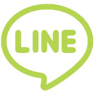 A green speech bubble with the word line inside of it