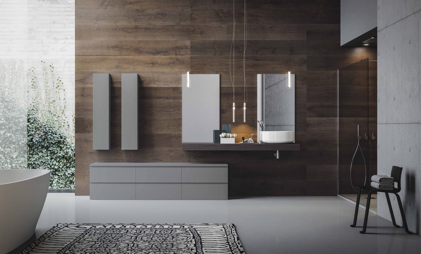 Bagno con vasca e doccia
