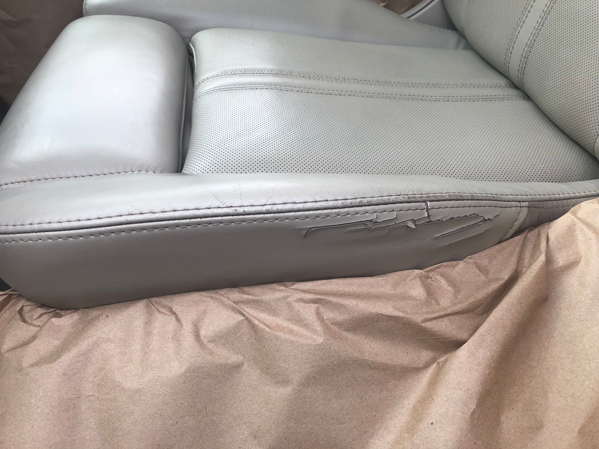 Leather Seat Side Bolster Split