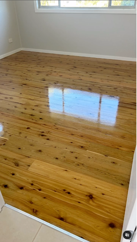 A Room With High Shine Polished Floor — Byron Floor Sanding In Byron Bay, NSW