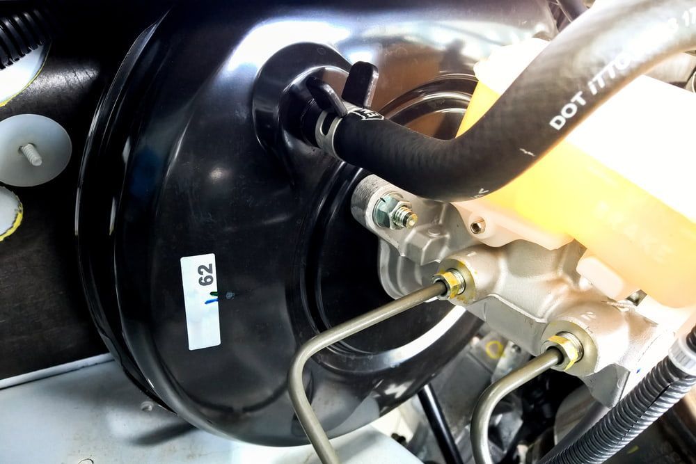 A Close Up of a Brake Booster on a Car — Steve's Service Centre in Albury, NSW 