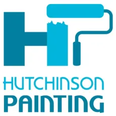 Logo for Hutchinson Painting: White text on blue background with orange and yellow paint strokes.