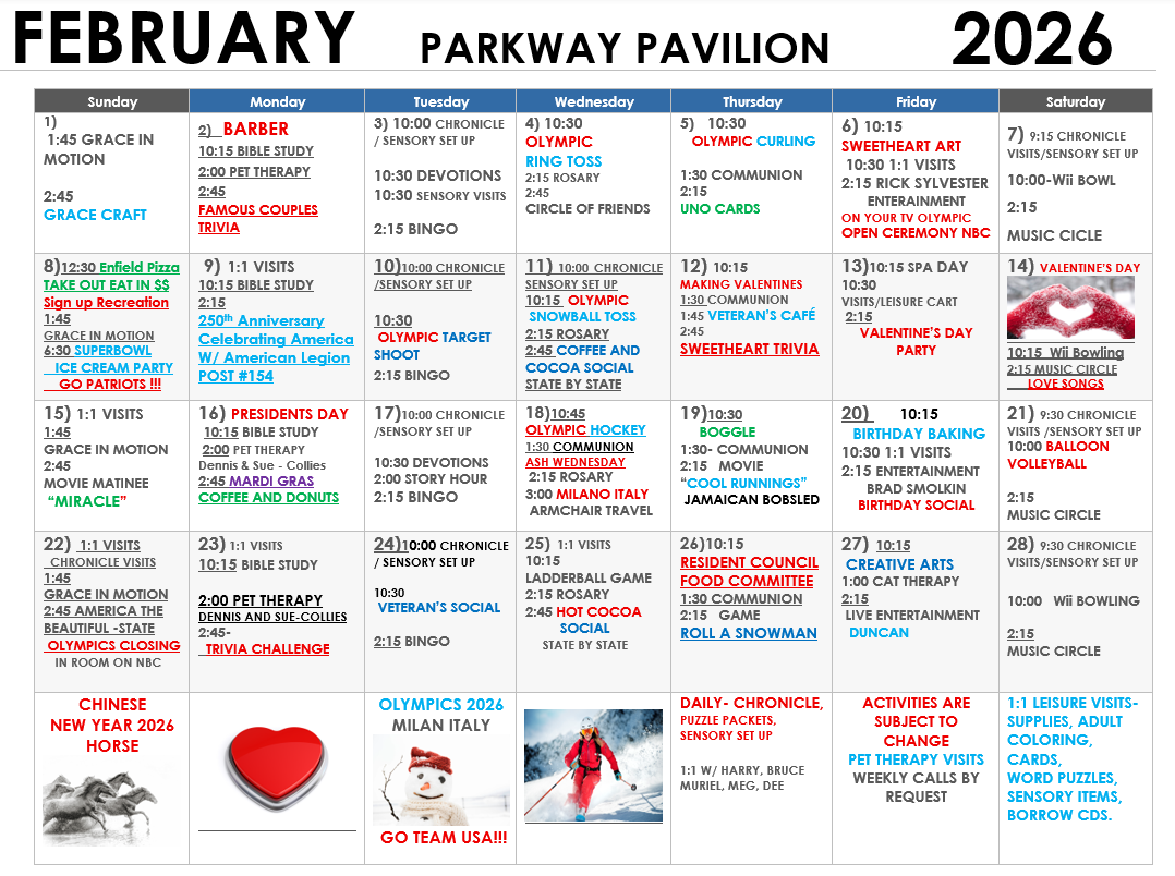 Calendar | Parkway
