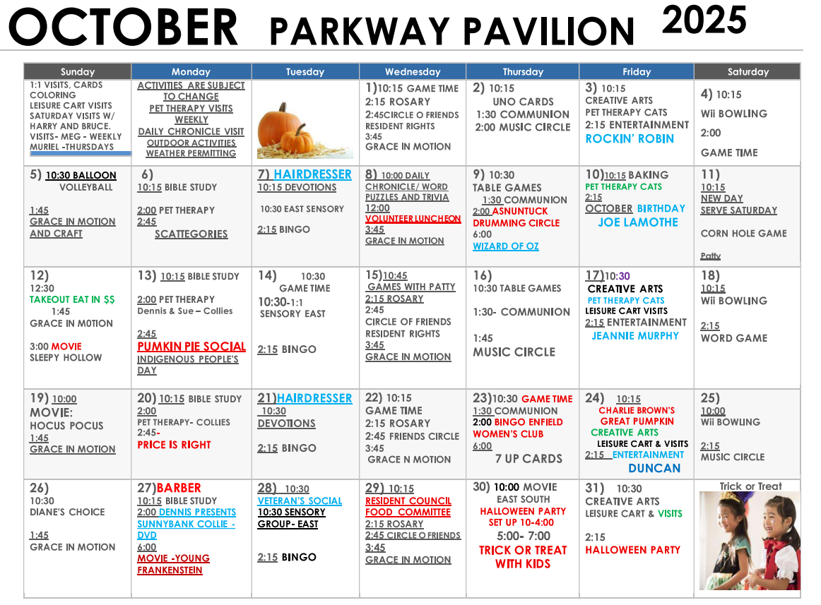 Calendar | Parkway