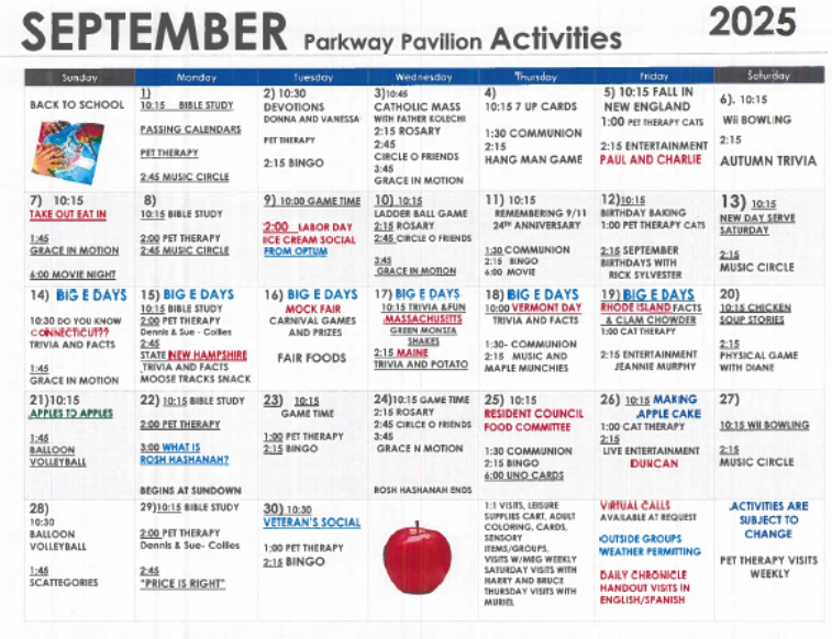 Calendar | Parkway Calendar | Parkway