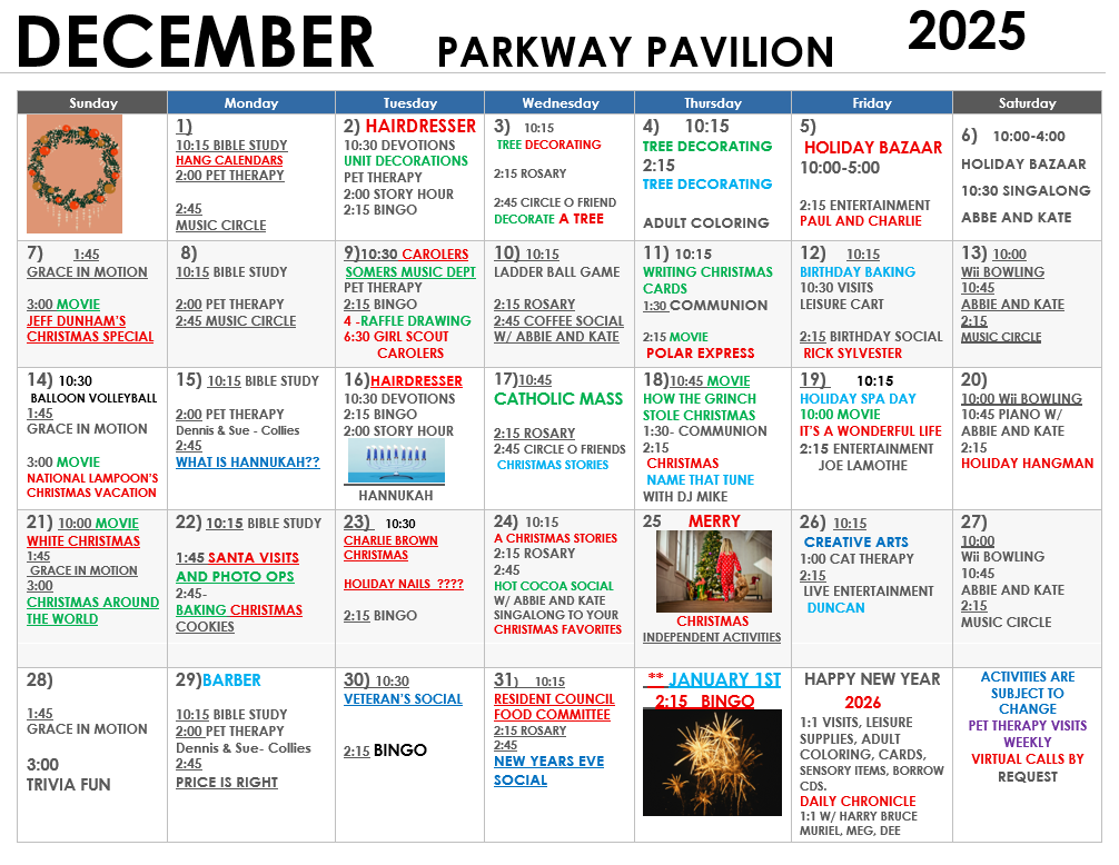 Calendar | Parkway Calendar | Parkway