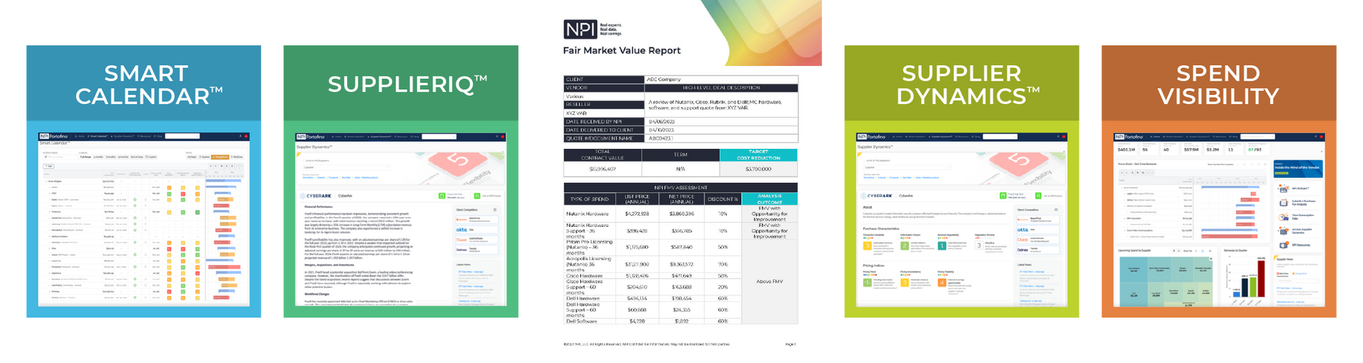 A row of papers with different types of information on them.