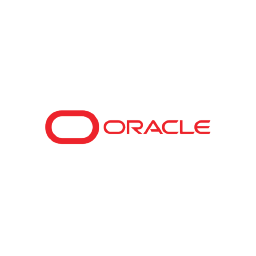 The oracle logo is red and white on a white background.