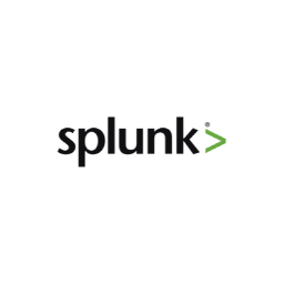 The splunk logo is black and green on a white background.