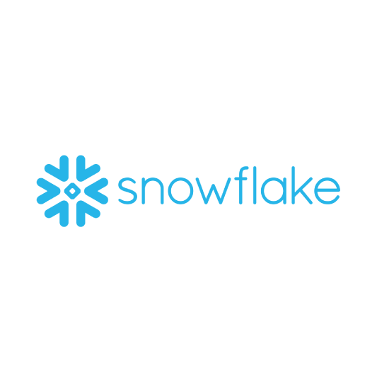 The snowflake logo is blue and white and looks like a snowflake.