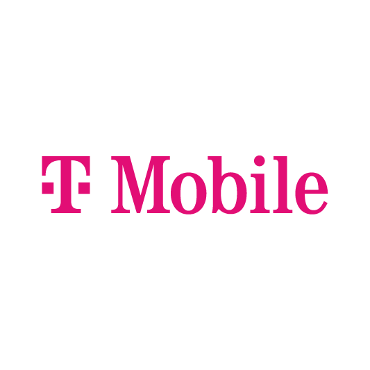 A pink t mobile logo on a white background