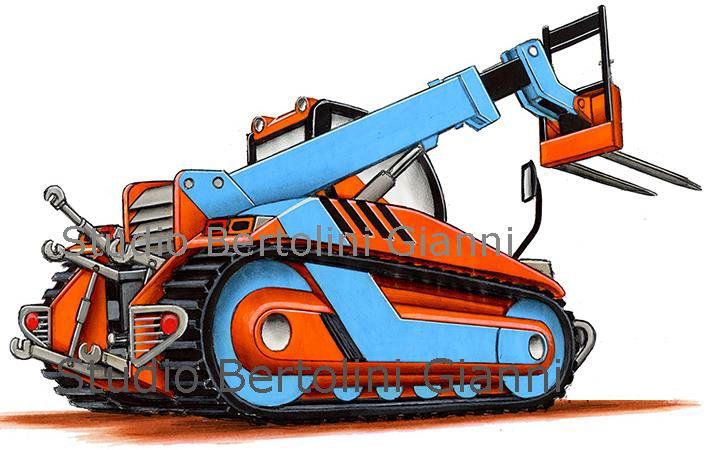 disegno 3d mezzo cingolato