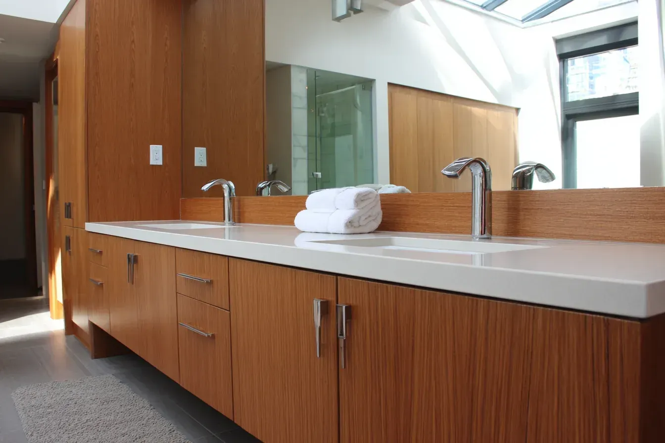 Bathroom renovation Surrey contractors replace plumbing fixtures, upgrade tile walls, install modern mirrors, and enhance lighting schemes. Surrey BC homeowners rely on our premium renovation techniques.
Bathroom renovations Surrey deliver waterproof tile flooring, LED mirrors, frameless shower doors, and sleek vanities. Our team delivers elegant bathroom conversions across the region.