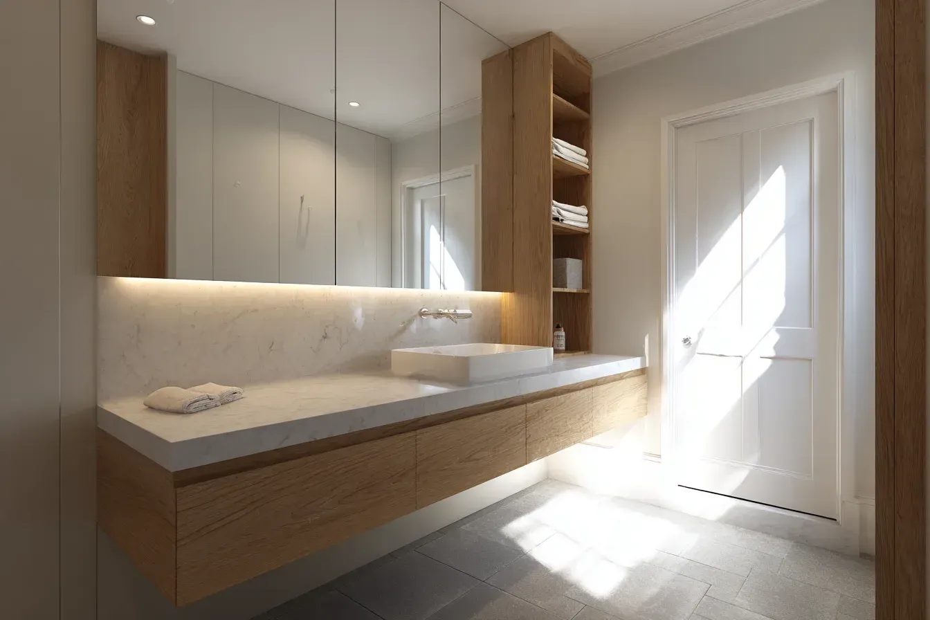 Bathroom renovations Surrey include floor heating upgrades, oversized shower designs, stone tile flooring, and LED accent lighting. Contractors provide flawless installation and premium materials for maximum durability.
Bathroom remodeling Surrey BC features full-tile surrounds, rainfall systems, cabinet upgrades, and quartz vanity tops. Our renovation specialists create modern bathroom aesthetics and structural reliability.
Bathroom renovation Surrey contractors install niche shelving, wall-to-wall tile, matte black faucets, and recessed lighting. Homeowners enjoy elevated style and waterproof craftsmanship.