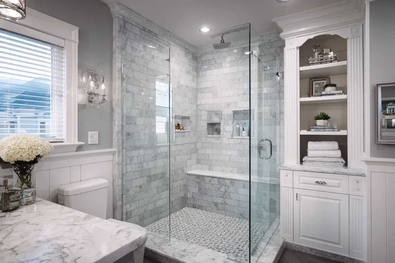 Surrey bathroom renovations include matte fixtures, porcelain tile floors, LED vanities, and floating storage. Renovators maintain construction accuracy and waterproof reliability.
Bathroom remodeling Surrey BC delivers premium showers with floor-level entrances, stone tile walls, and hidden lighting. Contractors create serene, long-lasting bathroom retreats.
Bathroom renovation Surrey specialists install tile niches, quartz sinks, frameless partitions, and recessed lighting setups. These upgrades ensure a modern, durable bathroom experience.