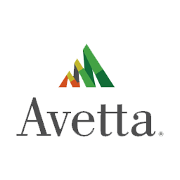 A logo for avetta with a mountain in the background