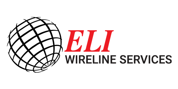 A logo for eli wireline services with a globe in the middle