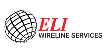 A logo for eli wireline services with a globe on the side
