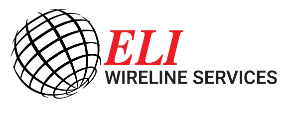 A logo for eli wireline services with a globe on the left side